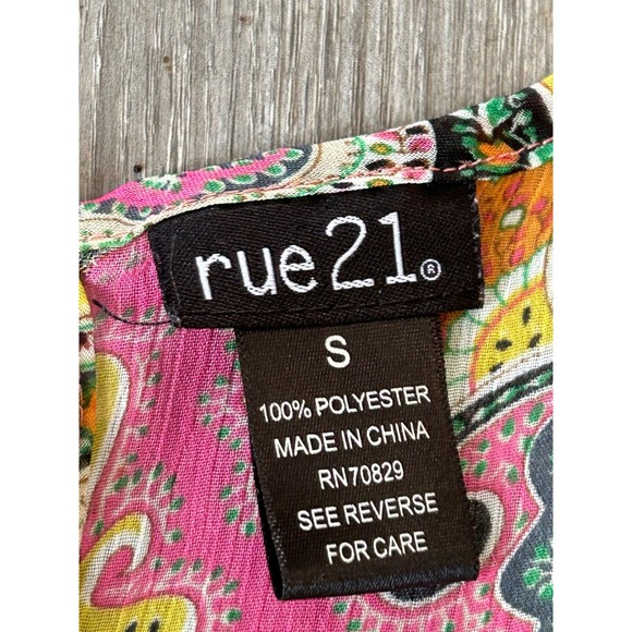 Rue21 Women's Small Boho Y2K Spring Dress Paisley Print Handkerchief Fairy Flowy - Picture 3 of 5